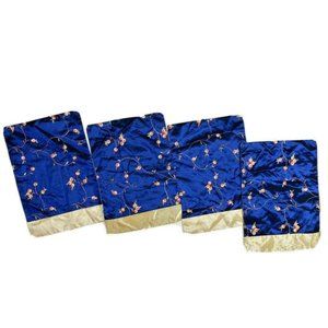 4 Silk Napkins Custom Made Placemats Table Blue